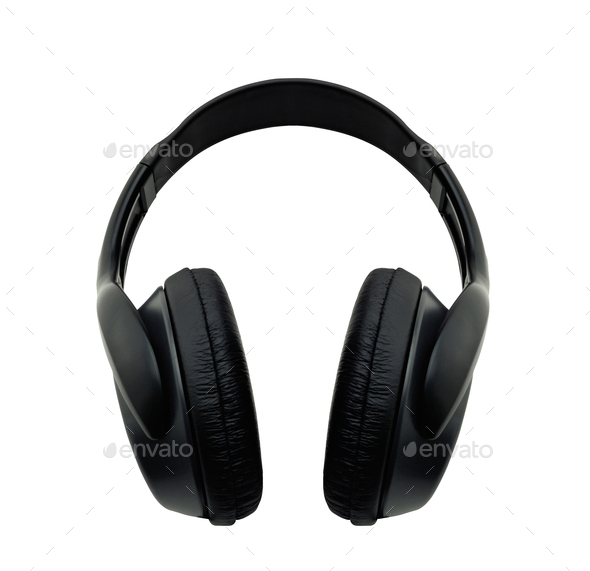 black headphone isolated Stock Photo by ozaiachin PhotoDune